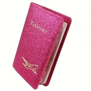 Pink Passport Wallet Holder Flight Travel  ID Slot